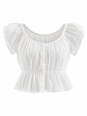 Stradivarius STR Teen White Top Size M